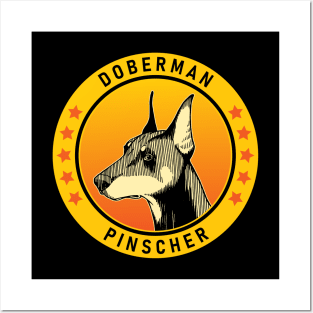 Doberman Pinscher Dog Portrait Posters and Art